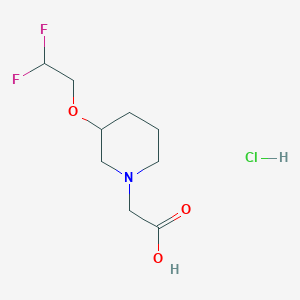 molecular formula C9H16ClF2NO3 B2440857 2-[3-(2,2-Difluoroethoxy)piperidin-1-yl]acetic acid;hydrochloride CAS No. 2551119-73-2