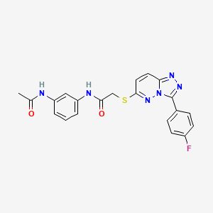 molecular formula C21H17FN6O2S B2440858 N-(3-乙酰氨基苯基)-2-((3-(4-氟苯基)-[1,2,4]三唑并[4,3-b]哒嗪-6-基)硫代)乙酰胺 CAS No. 852374-04-0