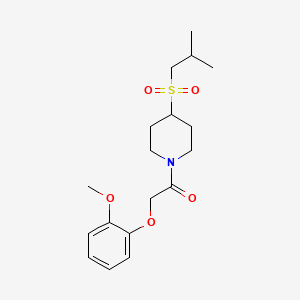 molecular formula C18H27NO5S B2440864 1-(4-(Isobutylsulfonyl)piperidin-1-yl)-2-(2-methoxyphenoxy)ethanone CAS No. 1797836-50-0