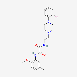 molecular formula C22H27FN4O3 B2440868 N-{2-[4-(2-fluorofenil)piperazin-1-il]etil}-N'-(2-metoximetil-5-metilfenil)etandiamida CAS No. 1049375-12-3