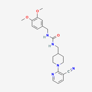 molecular formula C22H27N5O3 B2440871 1-((1-(3-氰基吡啶-2-基)哌啶-4-基)甲基)-3-(3,4-二甲氧基苄基)脲 CAS No. 1797592-26-7