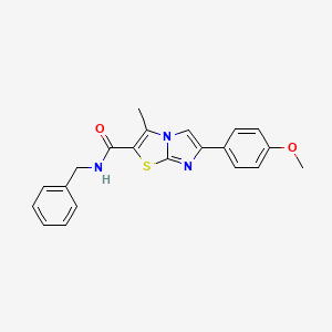 molecular formula C21H19N3O2S B2440874 N-benzyl-6-(4-methoxyphenyl)-3-methylimidazo[2,1-b]thiazole-2-carboxamide CAS No. 852134-79-3