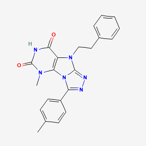 5-methyl-9-phenethyl-3-(p-tolyl)-5H-[1,2,4]triazolo[4,3-e]purine-6,8(7H,9H)-dione
