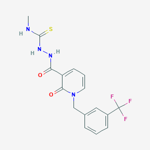 N-methyl-2-({2-oxo-1-[3-(trifluoromethyl)benzyl]-1,2-dihydro-3-pyridinyl}carbonyl)-1-hydrazinecarbothioamide