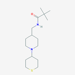 molecular formula C16H30N2OS B2440886 N-((1-(tetrahydro-2H-thiopyran-4-yl)piperidin-4-yl)methyl)pivalamide CAS No. 2034530-78-2