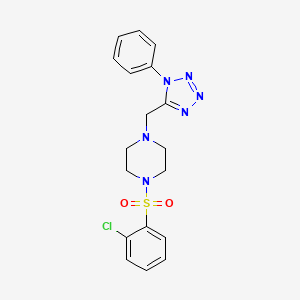 molecular formula C18H19ClN6O2S B2440889 1-((2-chlorophenyl)sulfonyl)-4-((1-phenyl-1H-tetrazol-5-yl)methyl)piperazine CAS No. 1040679-94-4