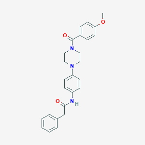 molecular formula C26H27N3O3 B244089 N-{4-[4-(4-methoxybenzoyl)-1-piperazinyl]phenyl}-2-phenylacetamide 