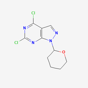 molecular formula C10H10Cl2N4O B2440894 4,6-二氯-1-(四氢-2H-吡喃-2-基)-1H-吡唑并[3,4-d]嘧啶 CAS No. 1037479-62-1