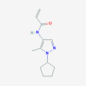 molecular formula C12H17N3O B2440902 N-(1-Cyclopentyl-5-methylpyrazol-4-yl)prop-2-enamide CAS No. 2224528-06-5