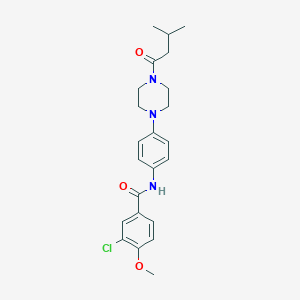 3-chloro-4-methoxy-N-{4-[4-(3-methylbutanoyl)-1-piperazinyl]phenyl}benzamide