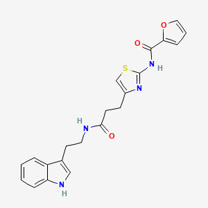 molecular formula C21H20N4O3S B2440914 N-(4-(3-((2-(1H-吲哚-3-基)乙基)氨基)-3-氧代丙基)噻唑-2-基)呋喃-2-甲酰胺 CAS No. 1021227-21-3