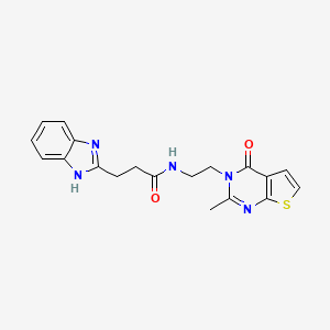 molecular formula C19H19N5O2S B2440915 3-(1H-苯并[d]咪唑-2-基)-N-(2-(2-甲基-4-氧代噻吩并[2,3-d]嘧啶-3(4H)-基)乙基)丙酰胺 CAS No. 1903884-03-6