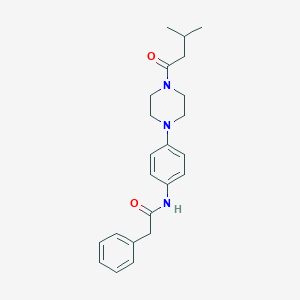molecular formula C23H29N3O2 B244092 N-{4-[4-(3-methylbutanoyl)-1-piperazinyl]phenyl}-2-phenylacetamide 
