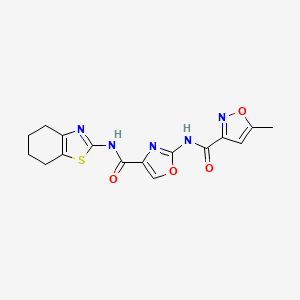 molecular formula C16H15N5O4S B2440920 5-methyl-N-(4-((4,5,6,7-tetrahydrobenzo[d]thiazol-2-yl)carbamoyl)oxazol-2-yl)isoxazole-3-carboxamide CAS No. 1428360-28-4