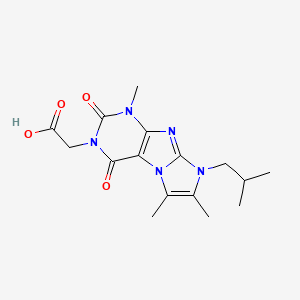 molecular formula C16H21N5O4 B2440921 2-(8-异丁基-1,6,7-三甲基-2,4-二氧代-1,2,4,8-四氢-3H-咪唑并[2,1-f]嘌呤-3-基)乙酸 CAS No. 929861-00-7