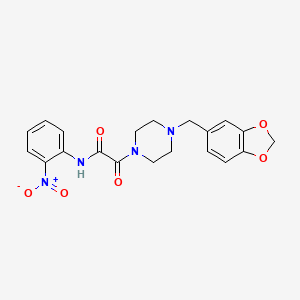 molecular formula C20H20N4O6 B2440924 2-(4-(benzo[d][1,3]dioxol-5-ylmethyl)piperazin-1-yl)-N-(2-nitrophenyl)-2-oxoacetamide CAS No. 941895-27-8