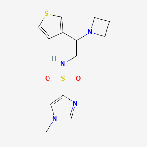 molecular formula C13H18N4O2S2 B2440929 N-(2-(氮杂环丁-1-基)-2-(噻吩-3-基)乙基)-1-甲基-1H-咪唑-4-磺酰胺 CAS No. 2034541-56-3