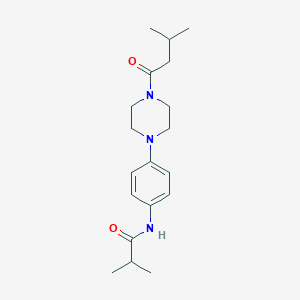 2-methyl-N-{4-[4-(3-methylbutanoyl)-1-piperazinyl]phenyl}propanamide