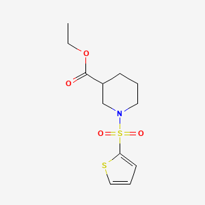 molecular formula C12H17NO4S2 B2440930 1-(噻吩-2-磺酰基)哌啶-3-羧酸乙酯 CAS No. 610259-52-4