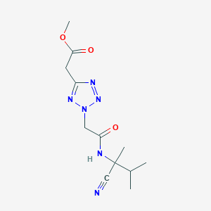 molecular formula C12H18N6O3 B2440941 methyl 2-(2-{[(1-cyano-1,2-dimethylpropyl)carbamoyl]methyl}-2H-1,2,3,4-tetrazol-5-yl)acetate CAS No. 1241582-21-7