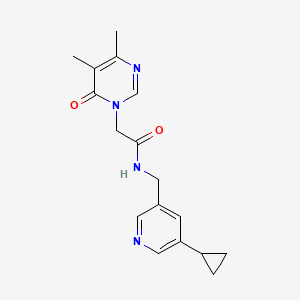 molecular formula C17H20N4O2 B2440942 N-[(5-环丙基吡啶-3-基)甲基]-2-(4,5-二甲基-6-氧代-1,6-二氢嘧啶-1-基)乙酰胺 CAS No. 2097867-10-0