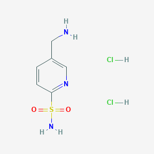 molecular formula C6H11Cl2N3O2S B2440944 5-(氨基甲基)吡啶-2-磺酰胺；二盐酸盐 CAS No. 2375274-27-2