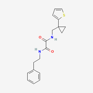 molecular formula C18H20N2O2S B2440947 N1-苯乙基-N2-((1-(噻吩-2-基)环丙基)甲基)草酰胺 CAS No. 1207009-03-7