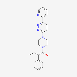molecular formula C23H25N5O B2440953 2-Phenyl-1-(4-(6-(pyridin-2-yl)pyridazin-3-yl)piperazin-1-yl)butan-1-one CAS No. 1060164-54-6