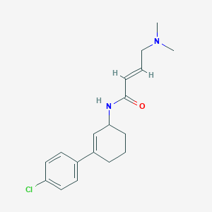 molecular formula C18H23ClN2O B2440955 (E)-N-[3-(4-Chlorophenyl)cyclohex-2-en-1-yl]-4-(dimethylamino)but-2-enamide CAS No. 2411335-22-1