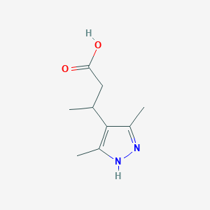 molecular formula C9H14N2O2 B2440958 3-(3,5-二甲基-1H-吡唑-4-基)丁酸 CAS No. 1423025-74-4
