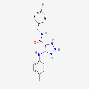 molecular formula C17H16FN5O B2440959 N-[(4-Fluorophenyl)methyl]-5-[(4-methylphenyl)amino]-1H-1,2,3-triazole-4-carboxamide CAS No. 1105248-50-7