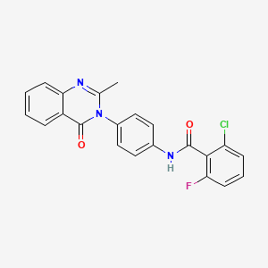 molecular formula C22H15ClFN3O2 B2440960 2-chloro-6-fluoro-N-[4-(2-methyl-4-oxoquinazolin-3-yl)phenyl]benzamide CAS No. 898420-31-0