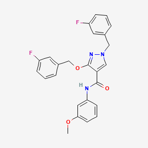 molecular formula C25H21F2N3O3 B2440965 1-(3-fluorobenzyl)-3-((3-fluorobenzyl)oxy)-N-(3-methoxyphenyl)-1H-pyrazole-4-carboxamide CAS No. 1013758-33-2