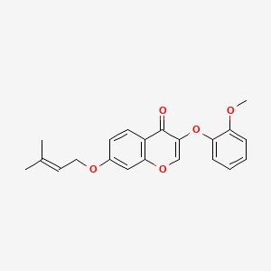 molecular formula C21H20O5 B2440967 3-(2-甲氧基苯氧基)-7-((3-甲基丁-2-烯-1-基)氧基)-4H-色满-4-酮 CAS No. 637750-54-0