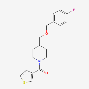 molecular formula C18H20FNO2S B2440969 (4-(((4-氟苄基)氧基)甲基)哌啶-1-基)(噻吩-3-基)甲酮 CAS No. 1396872-11-9
