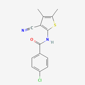 molecular formula C14H11ClN2OS B2440972 4-氯-N-(3-氰基-4,5-二甲基噻吩-2-基)苯甲酰胺 CAS No. 339125-01-8