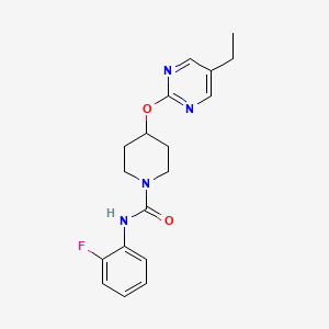 molecular formula C18H21FN4O2 B2440973 4-(5-Ethylpyrimidin-2-yl)oxy-N-(2-fluorophenyl)piperidine-1-carboxamide CAS No. 2380077-96-1
