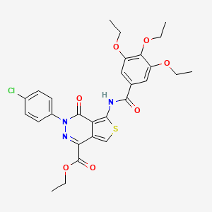 molecular formula C28H28ClN3O7S B2440978 3-(4-氯苯基)-4-氧代-5-[(3,4,5-三乙氧基苯甲酰)氨基]噻吩并[3,4-d]哒嗪-1-羧酸乙酯 CAS No. 851950-38-4