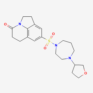 molecular formula C20H27N3O4S B2440992 8-((4-(四氢呋喃-3-基)-1,4-二氮杂环己烷-1-基)磺酰基)-1,2,5,6-四氢-4H-吡咯[3,2,1-ij]喹啉-4-酮 CAS No. 2320179-16-4