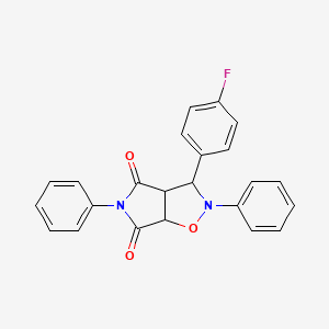 molecular formula C23H17FN2O3 B2440995 3-(4-氟苯基)-2,5-二苯基二氢-2H-吡咯并[3,4-d]异恶唑-4,6(5H,6aH)-二酮 CAS No. 331632-66-7