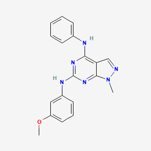 molecular formula C19H18N6O B2441010 N6-(3-methoxyphenyl)-1-methyl-N4-phenyl-1H-pyrazolo[3,4-d]pyrimidine-4,6-diamine CAS No. 878063-05-9