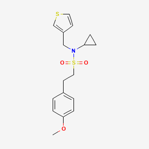 molecular formula C17H21NO3S2 B2441017 N-cyclopropyl-2-(4-methoxyphenyl)-N-(thiophen-3-ylmethyl)ethanesulfonamide CAS No. 1234853-91-8