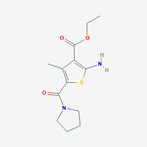 molecular formula C13H18N2O3S B2441021 2-氨基-4-甲基-5-(吡咯烷-1-基羰基)噻吩-3-羧酸乙酯 CAS No. 347353-07-5