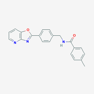molecular formula C21H17N3O2 B244103 4-methyl-N-(4-[1,3]oxazolo[4,5-b]pyridin-2-ylbenzyl)benzamide 
