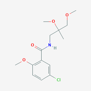 molecular formula C14H20ClNO4 B2441031 5-氯-N-(2,3-二甲氧基-2-甲基丙基)-2-甲氧基苯甲酰胺 CAS No. 2034451-69-7