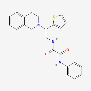 molecular formula C23H23N3O2S B2441033 N1-(2-(3,4-dihydroisoquinolin-2(1H)-yl)-2-(thiophen-2-yl)ethyl)-N2-phenyloxalamide CAS No. 898408-03-2