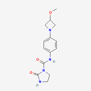 molecular formula C14H18N4O3 B2441034 N-(4-(3-甲氧基氮杂环丁烷-1-基)苯基)-2-氧代咪唑烷-1-甲酰胺 CAS No. 2320682-65-1