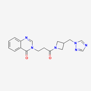 molecular formula C17H18N6O2 B2441035 3-(3-(3-((1H-1,2,4-三唑-1-基)甲基)氮杂环丁-1-基)-3-氧代丙基)喹唑啉-4(3H)-酮 CAS No. 2310039-91-7