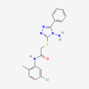 molecular formula C17H16ClN5OS B2441036 2-((4-amino-5-phenyl-4H-1,2,4-triazol-3-yl)thio)-N-(5-chloro-2-methylphenyl)acetamide CAS No. 579442-95-8