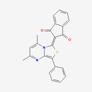 molecular formula C23H16N2O2S B2441037 2-(2,4-dimethyl-8-phenyl-6H-thiazolo[3,4-a]pyrimidin-6-ylidene)-1H-indene-1,3(2H)-dione CAS No. 681479-89-0